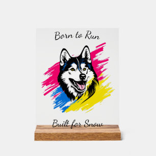 Customizable Pop Art Husky Design Acrylic Sign