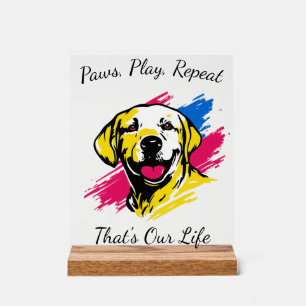 Customizable Pop Art Labrador Design Acrylic Sign