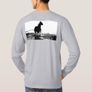 Customizable Pop Art Running Horse Template Grey T-Shirt