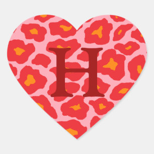 Customizable Pop Leopard Heart Sticker