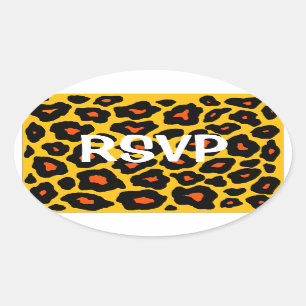 Customizable Pop Leopard Oval Sticker