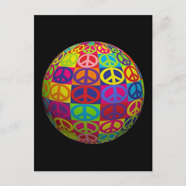 Customizable Pop Peace Ball Postcard (Front)