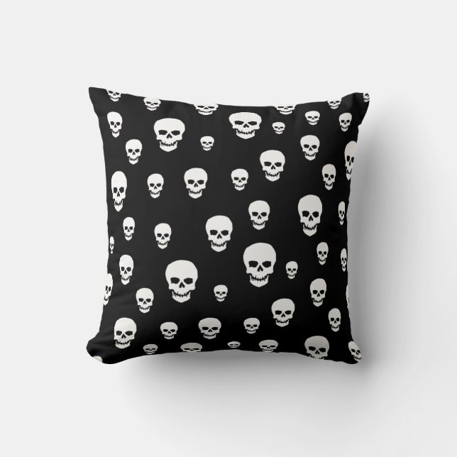 Customizable Pop Skulls Throw Pillow (Front)