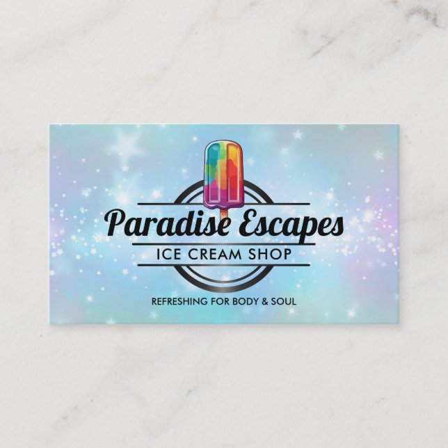 Customizable Popsicle logo business cards (Front)