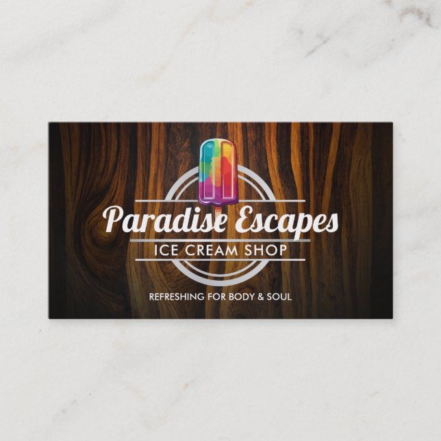 Customizable Popsicle logo business cards (Front)