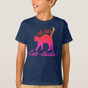Customizable Popular Colourful I've Got Cat-itude  T-Shirt