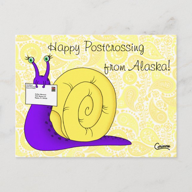 Customizable Postcrossing Snail - Postcard (Front)