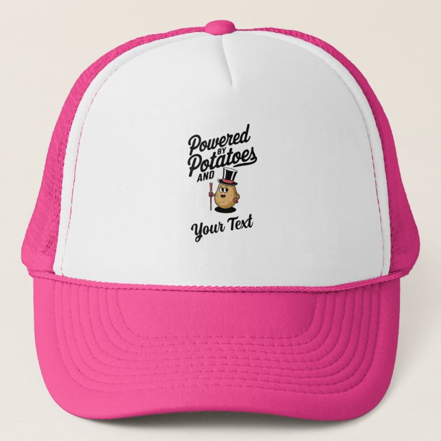 Customizable Powered By Potatoes Trucker Hat (Front)