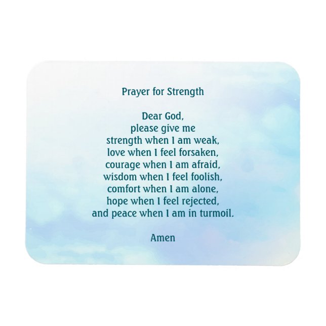 Customizable prayer for strength blue magnet (Horizontal)