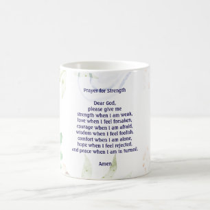 Customizable prayer for strength colourful coffee mug