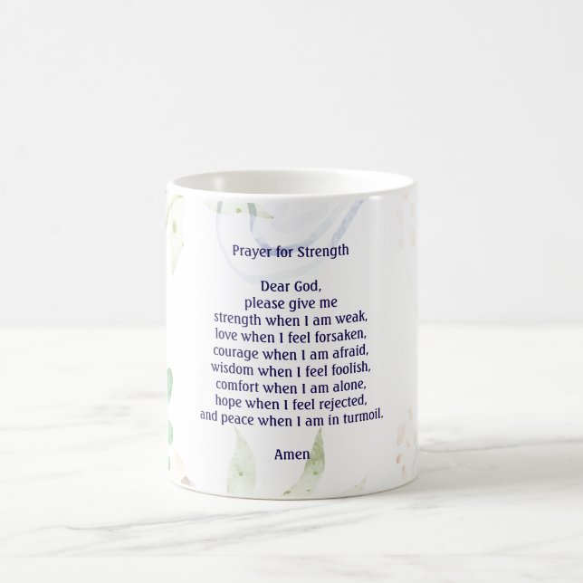 Customizable prayer for strength colourful coffee mug (Center)