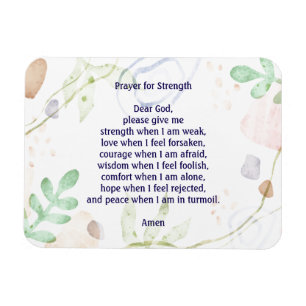 Customizable prayer for strength colourful magnet
