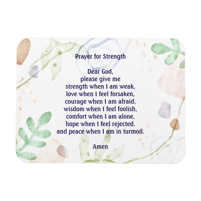 Customizable prayer for strength colourful magnet (Horizontal)