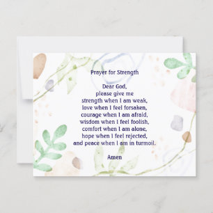 Customizable prayer for strength colourful postcard