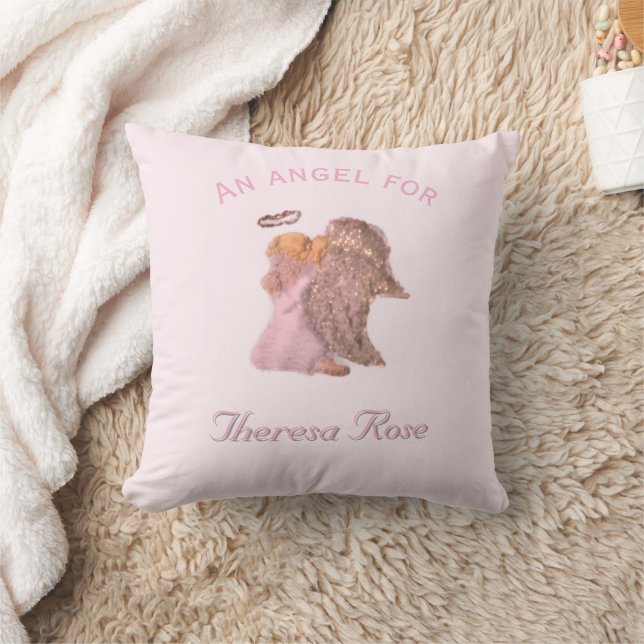 Customizable Praying Angel Throw Pillow (Blanket)