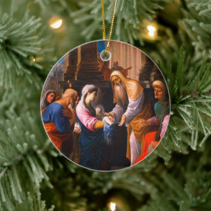 Customizable Presentation of Our Lord Ceramic Ornament