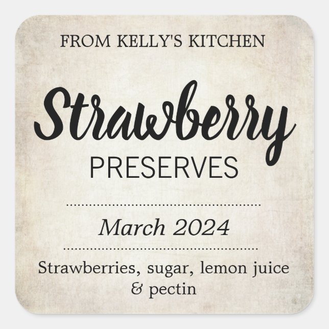 Customizable Preserves BL_01sq Square Sticker (Front)