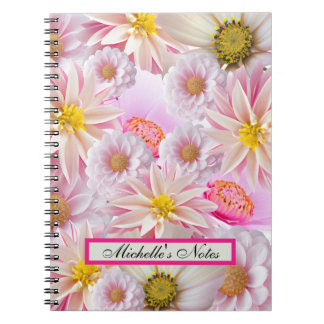 Customizable Pretty in Pink Floral Notebook