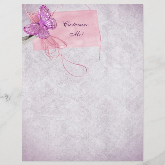 Customizable Pretty Pink Butterfly Design (Front)