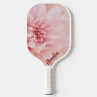 Customizable Pretty Pink Dahlia Pickleball Paddle