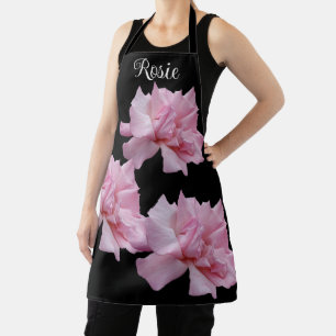 Customizable pretty pink rose name Rosie cute boho Apron