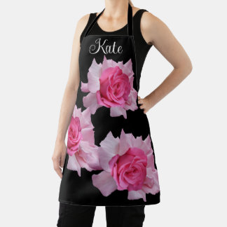 Customizable pretty pink rose name Rosie cute boho Apron