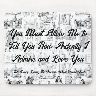 Customizable Pride and Prejudice Ardently Quote Mouse Pad