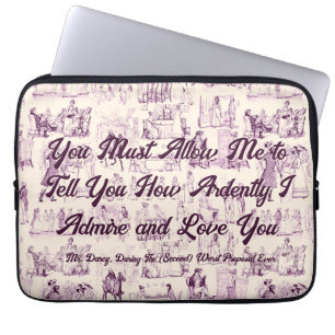 Customizable Pride and Prejudice Most Ardently Laptop Sleeve