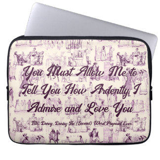 Customizable Pride and Prejudice Most Ardently Laptop Sleeve