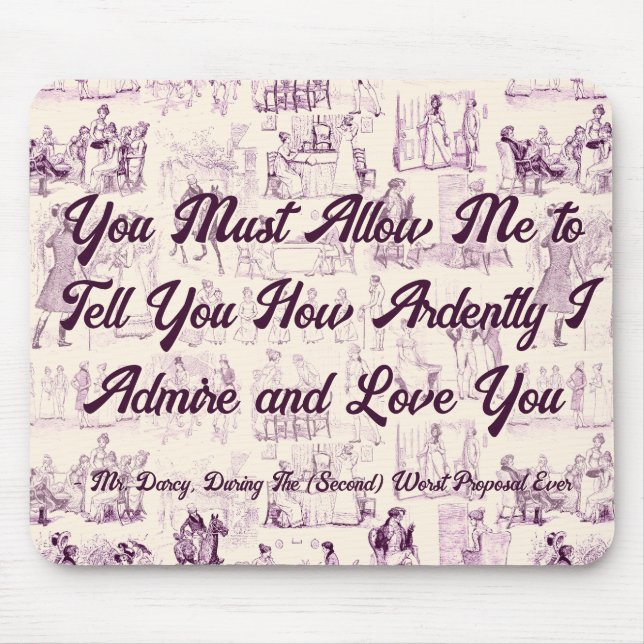 Customizable Pride and Prejudice Most Ardently Mouse Pad (Front)