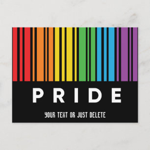 Customizable Pride Rainbow Barcode LGBTQIA+ Invitation Postcard
