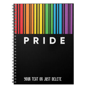 Customizable Pride Rainbow Barcode LGBTQIA+ Notebook