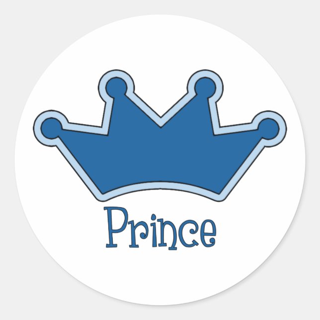 Customizable Prince - Crown Classic Round Sticker (Front)