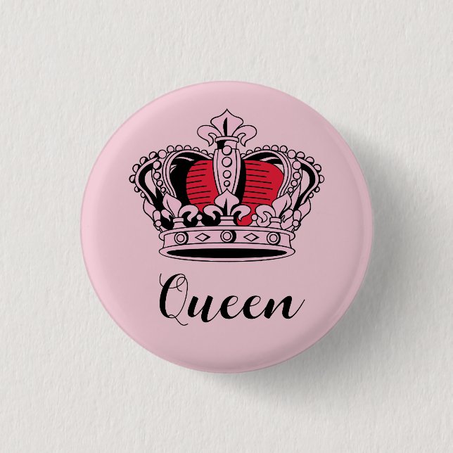 Customizable Princess Queen Crown 1 Inch Round Button (Front)