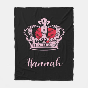 Customizable Princess Queen Crown Fleece Blanket
