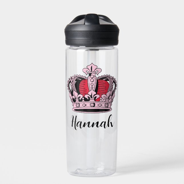 Customizable Princess Queen Crown Water Bottle (Front)