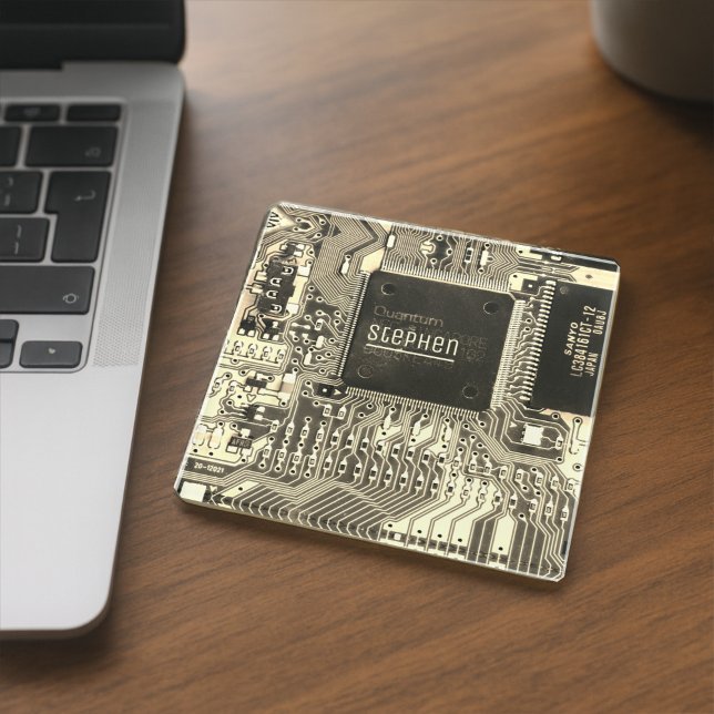 Customizable Printed Circuit - Geek electronic PCB Glass Coaster (Creator Uploaded)