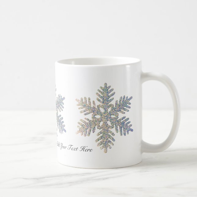 Customizable Printed Glittery Snowflake Coffee Mug (Right)