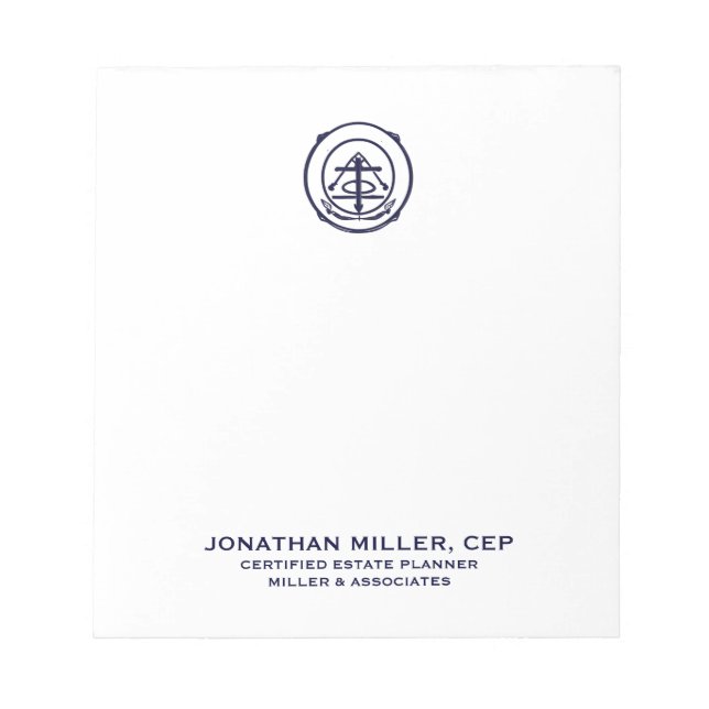 Customizable Professional Logo Branded Notepad (Front)