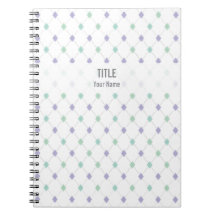 Customizable Project Notebook: Mint & Lilac Argyle