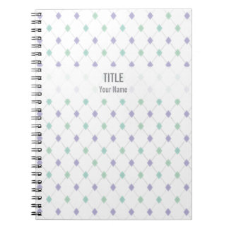 Customizable Project Notebook: Mint & Lilac Argyle Notebook
