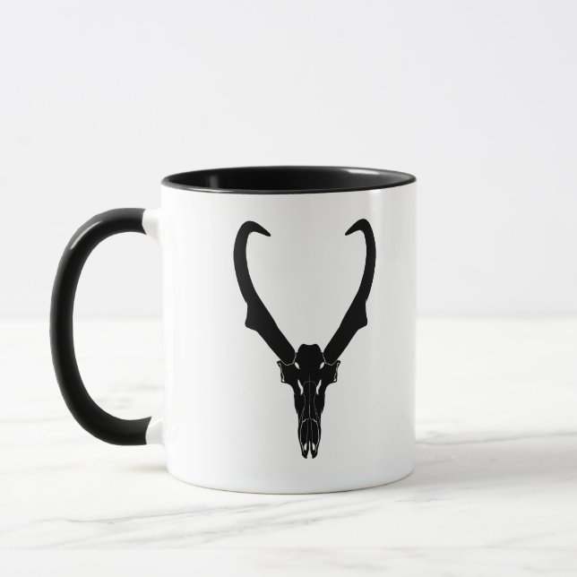 Customizable Pronghorn Skull Mug (Left)