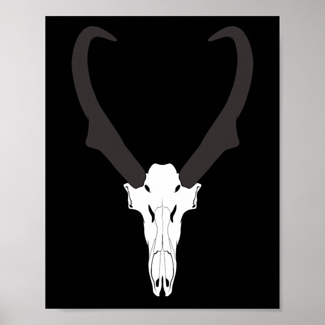 Customizable Pronghorn Skull Poster (Front)