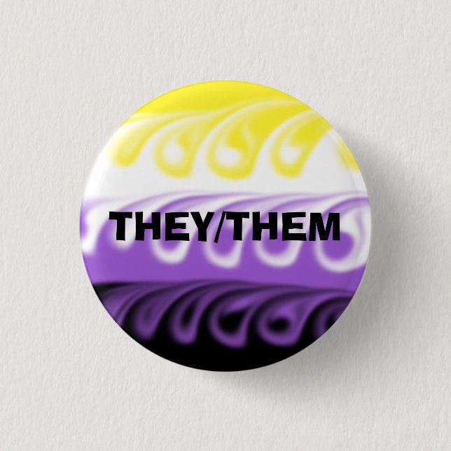Customizable Pronoun 1 Inch Round Button (Front)