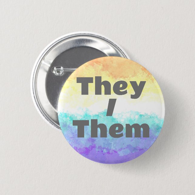 Customizable Pronoun Boho Genderfaun Pride Flag 2 Inch Round Button (Front & Back)