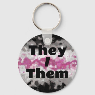 Customizable Pronoun Boho Librafeminine Pride Flag Keychain