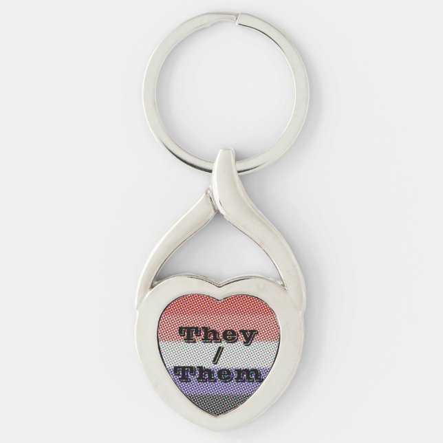 Customizable Pronoun Cupioromantic Pride Flag Keychain (Front)
