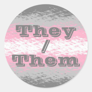 Customizable Pronoun Demigirl Pride Flag Classic Round Sticker