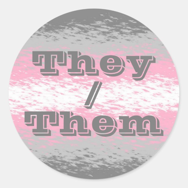 Customizable Pronoun Demigirl Pride Flag Classic Round Sticker (Front)