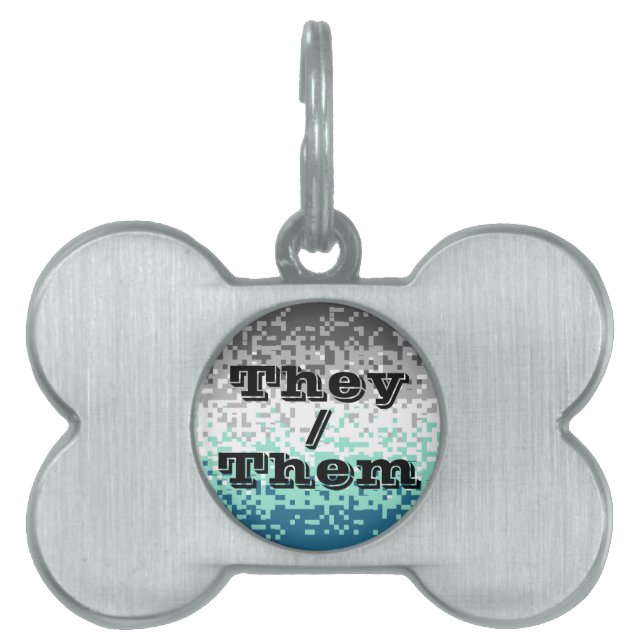 Customizable Pronoun Frayromantic Pride Flag Pet ID Tag (Front)